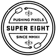 Super eight badges v2 #vector #super #eight #vintage #badges #pencil