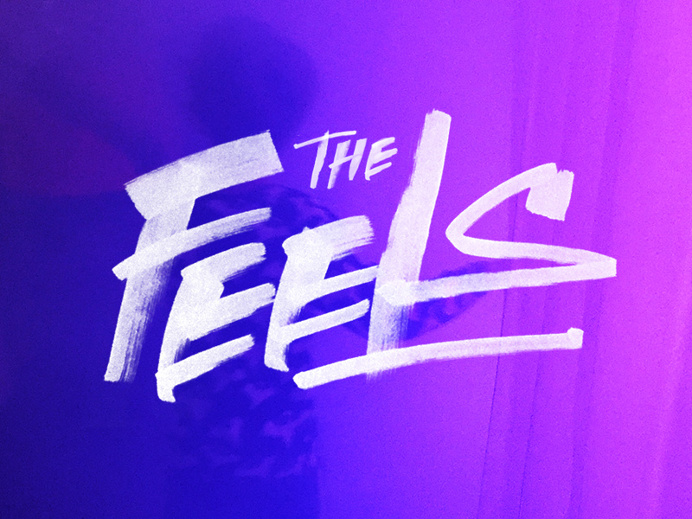 you know, it's like when you get a special feeling. brush script, hand lettering, type design