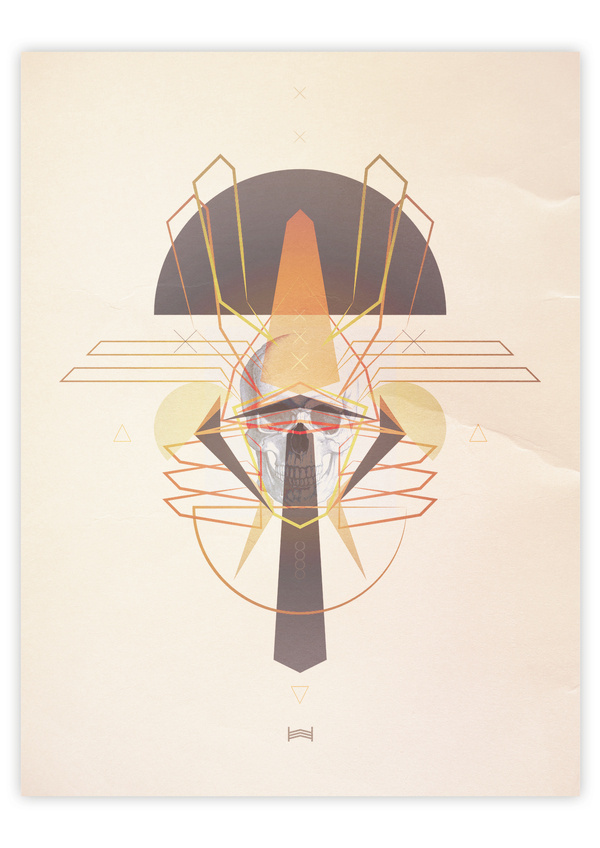 Mask - Hadrien Degay Delpeuch #vector #red #print #yellow #color #mask #poster #skull #paper #ethnic