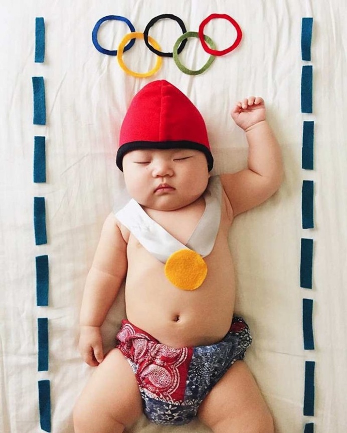 Laura Izumikawa Dresses Her Napping Baby in Cosplay Outfits