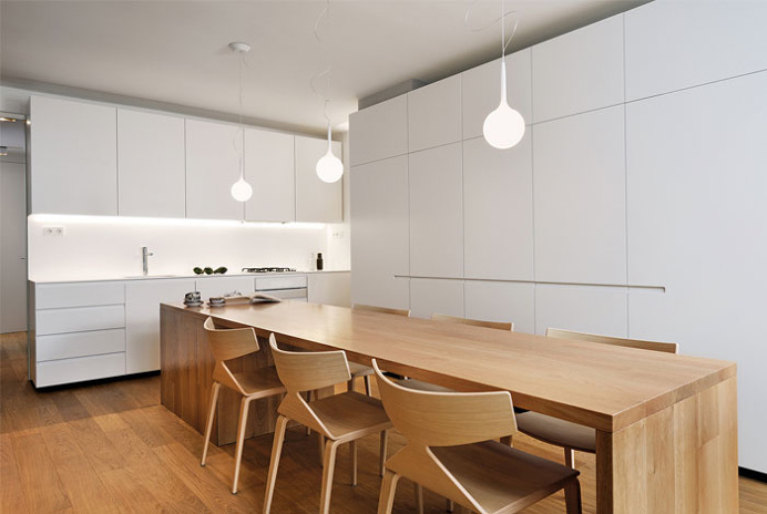 Elegant Ljubljana Apartment with Geometric Lines by Lidija Dragisic Studio 360 - #kitchen