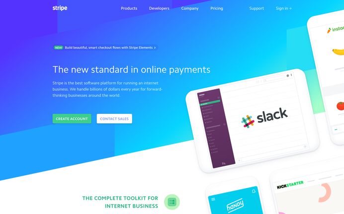 Stripe webpage screenshot
