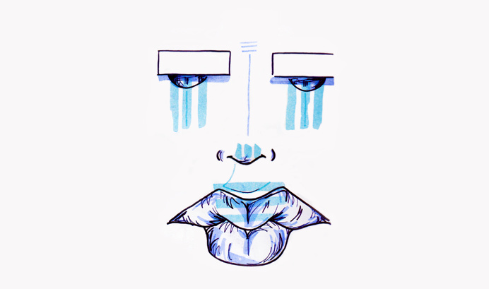 #15 / thug tears / 260314 by Chiamaka Ojechi #illustration #pastel #lips #markers #minimal #tears