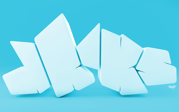 Driks Ice Age #letters #sculpture #cracks #cinema #age #4d #logo #ice #blue #3d