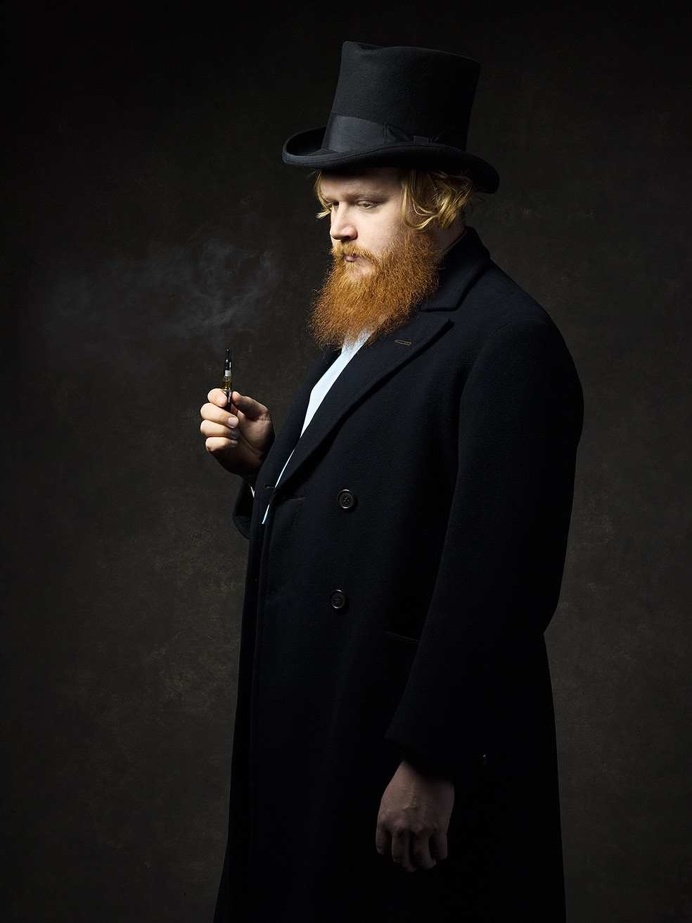 Portraits of 19th Century Characters Posing With 21st Century Technology
