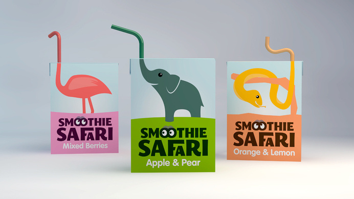Luke Thompson • Graphic Design • Smoothie Safari #smoothie #conception #drink #package