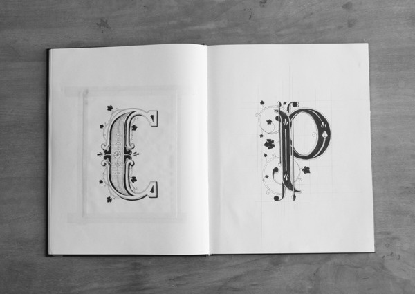 A Typographer's Notebook That Is Filled With Gorgeous Hand Lettering DesignTAXI.com #letters #white #black #alphabet #drawn #and #hand #typography