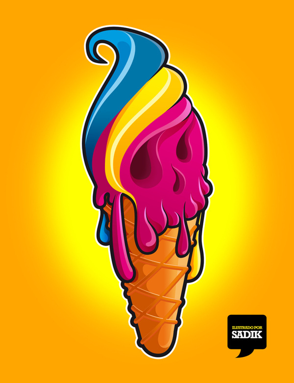 CMYK on Behance https://www.behance.net/gallery/5273477/CMYK #vector #pop #sadik #mexico #guanajuato #color #leon #cream #ilustration #cmyk #ice #skull #ilustracion