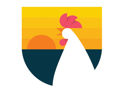 #rooster #ocean #sunset #badge