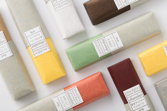 Packaging for Mme KIKI Chocolat by UMA / Design Farm "Graphic identity, logo design and packaging design for Mme KIKI Chocolat. Photograph