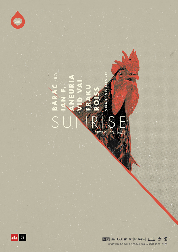 Colours Sunrise poster. #rooster #design #dj #poster #music #electronic