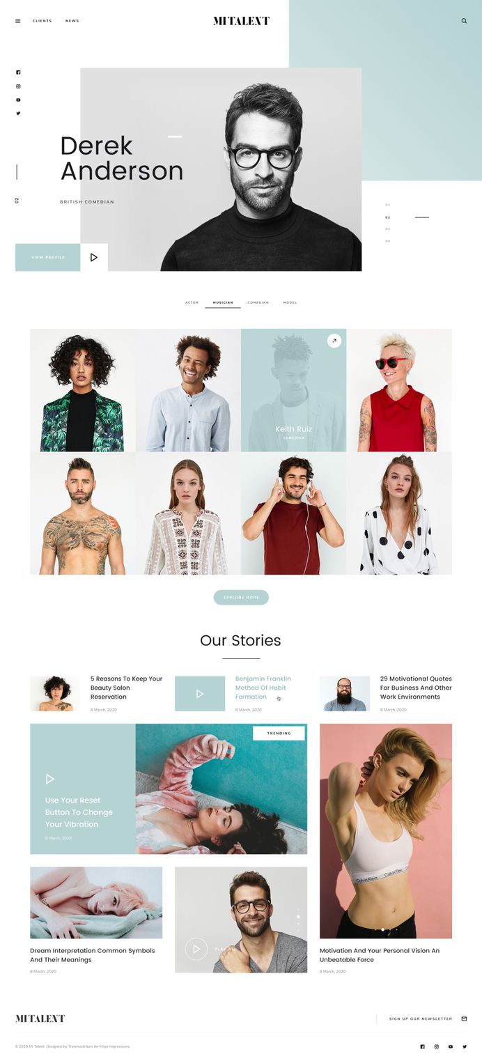 MI Talent - Free Website Template for Agencies