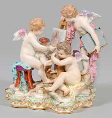 Allegory of painting. Meissen. 2. Half of the 19th century. Century. #Sets #Teasets #Porcelainsets #Antiqueplates #Plates #Wallplates #Figures #Porcelainfigurines #porcelain