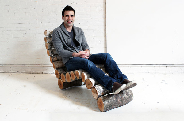 CJWHO ™ (DIY Inspiration: Crafty Wood Log Chaise Lounge...) #chair #crafts #design #tutorial #wood #art #diy #trees