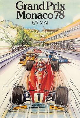 $450 • Buy Monaco Grand Prix 1978 Vintage French Race Car Poster Alain Giampaoli Original