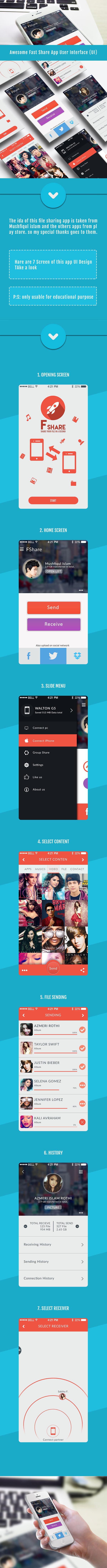 File share app UI design by Ashadul islam Samiul