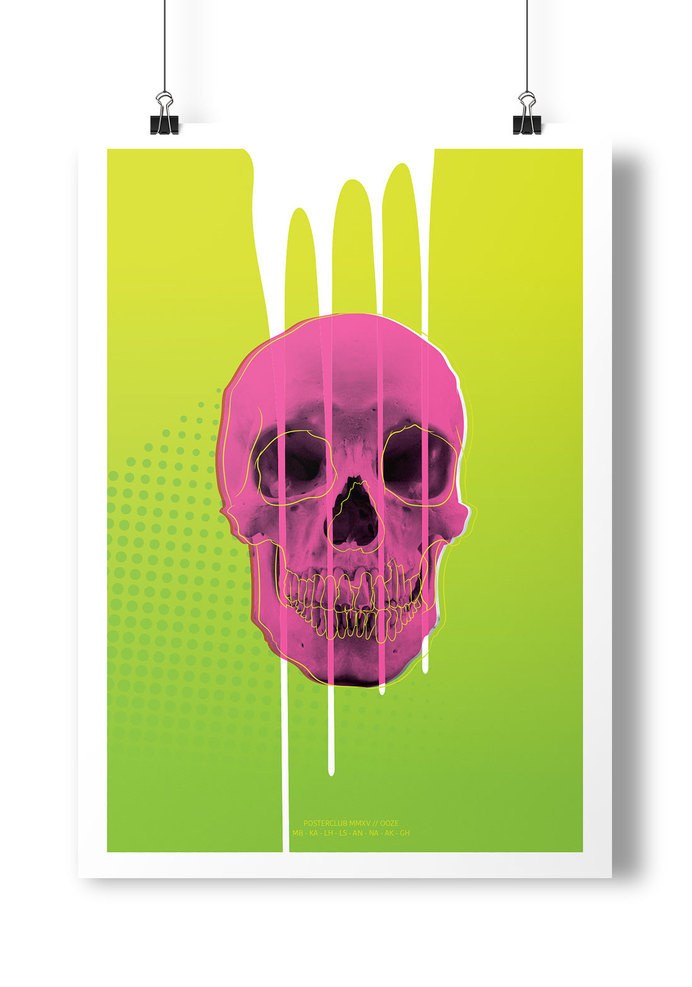 Poster Project #ooze #pink #print #poster #skull #drip #green