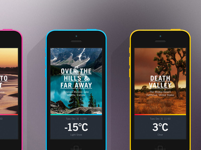 Global Outlook // iPhone collection #weather #branding #ux #collection #vibrant #ui #iphone #colors #gradient #usa #web #typography