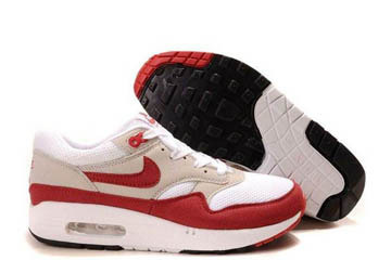 Nike Air Max 1 White Sport Red Neutral Grey Black Mens Shoes #shoes