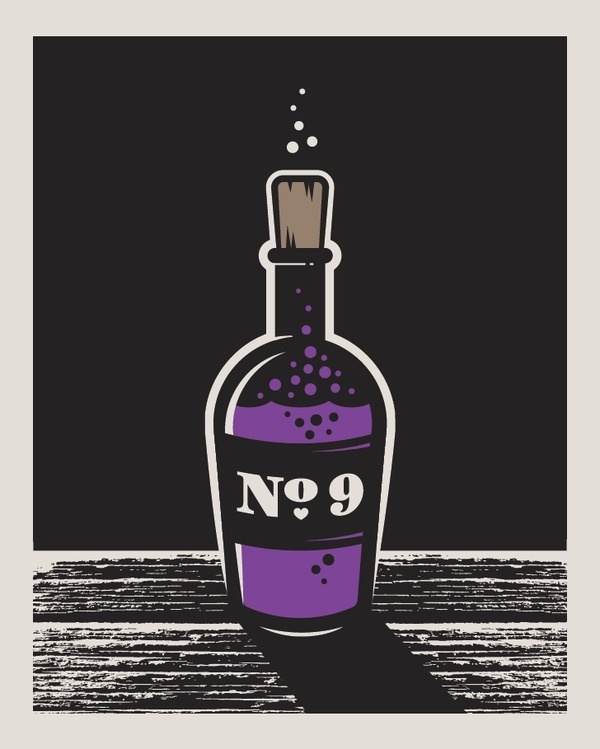 Love Potion #vector #bottle #label #illustration #purple #love #potion