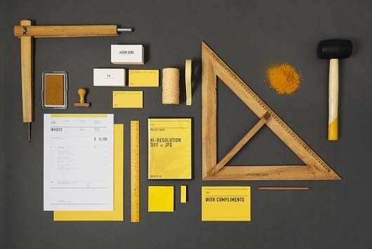 ACRE on the Behance Network #acre #yellow #identity #stationery #din