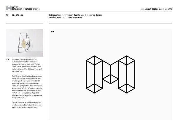 Melbourne Spring Fashion Week Concept & Guidelines on Behance #creative #spring #white #sarita #week #city #design #guidelines #of #black #melbourne #saritawalsh #identity #and #fashion #logo #communication #3d #walsh