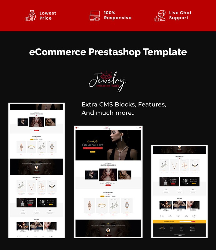 #Jewelry - #Imitation #Work - #Prestashop #Responsive #Theme | #TemplateTrip #eCommerce #Website #Design #Template