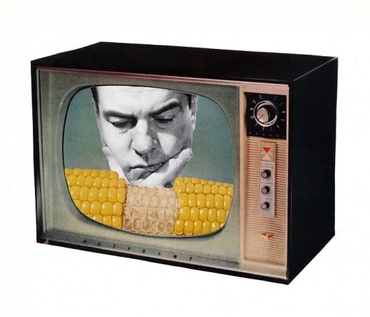 Dan Bina, What Kind of Corn Eater Are You? #bina #dan #vintage #art #corn #man #collage