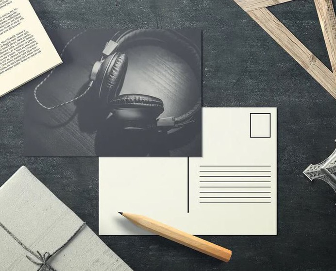 6 inch Post Card Mockup