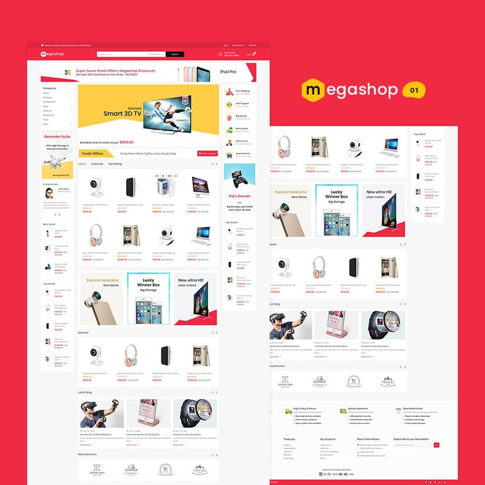 #MegaShop - #Shopify Multi-Purpose Responsive #Theme | #TemplateTrip #eCommerce #Website #Design