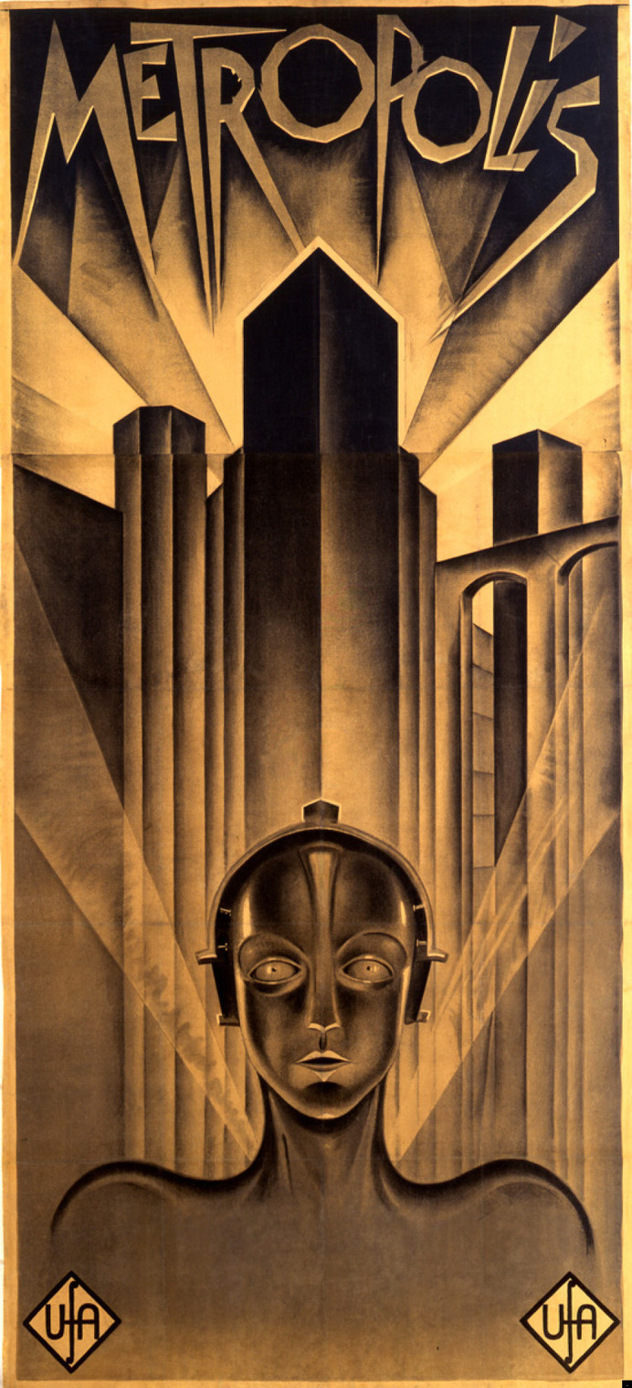 Metropolis (1927) Movie Poster #film #fritz #robot #metropolis #deco #lang