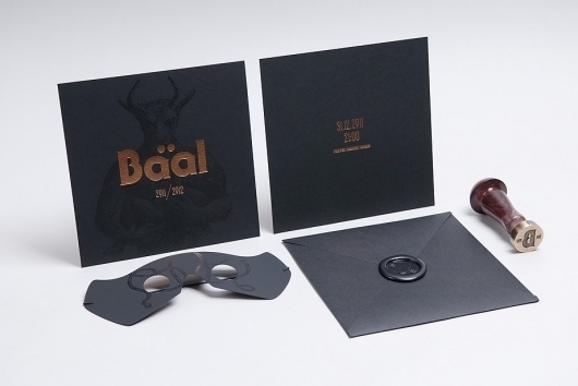 Baal 2011/2012 #stamp #baal #invitation #black #gold #party