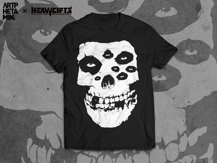 Fiend Skull T-shirt design #punk #horror #misfits #fiend #t-shirt #skull