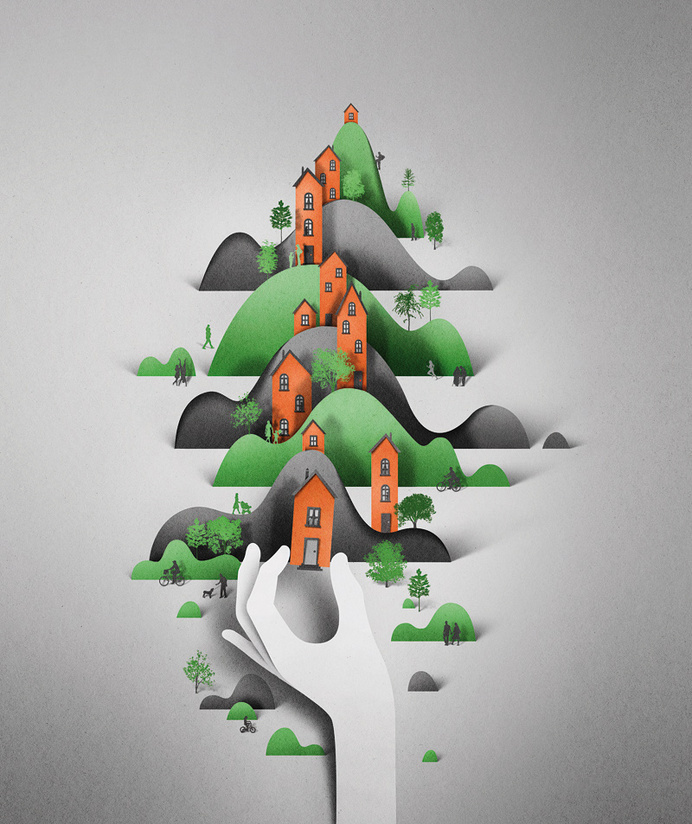 Digital Papercut Illustrations by Eiko Ojala paper illustration digital #illustration #paper #poster