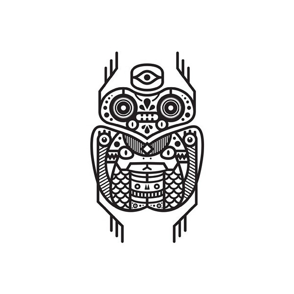 Black & white totem series. http://society6.com/MuratSunger #shop #print #art #illustration