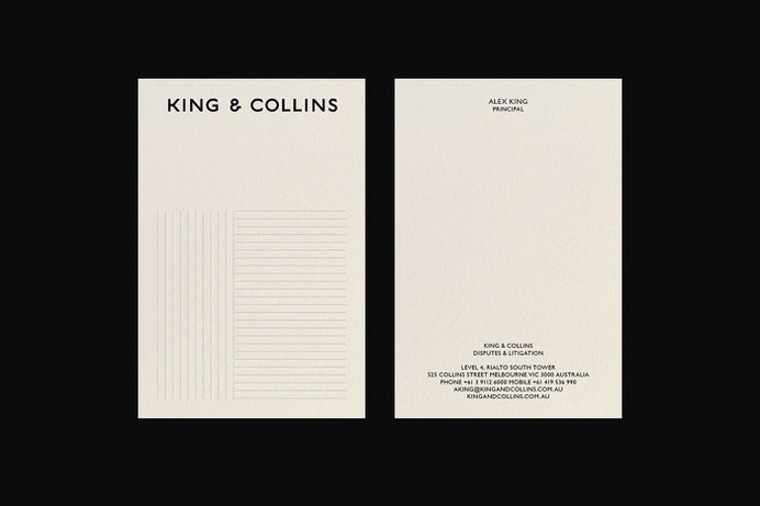 King Collins - Mindsparkle Mag Pop & Pac Studio designed the branding for King & Collins – the premier destination for those seeking a new kind of practice, with the history and experience of a well-established law firm. #logo #packaging #identity #branding #design #color #photography #graphic #design #gallery #blog #project #mindsparkle #mag #beautiful #portfolio #designer