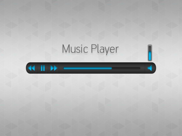 Simple music player with blue buttons Free Psd. See more inspiration related to Music, Blue, Buttons, Gray, Psd, Simple, Player and Horizontal on Freepik.