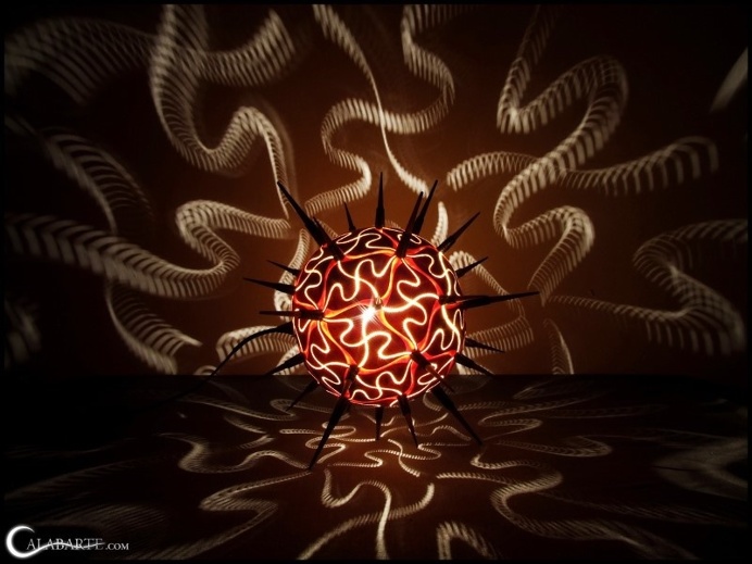 Handcrafted gourd lamps