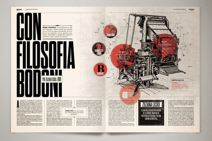 magazin breviario layout masina tipografija