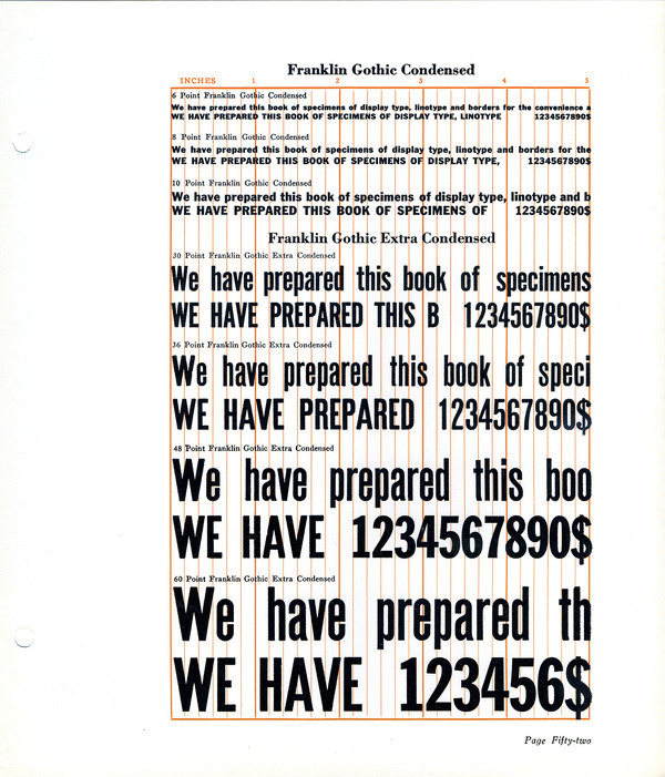 Franklin Gothic Condensed type specimen #type #specimen