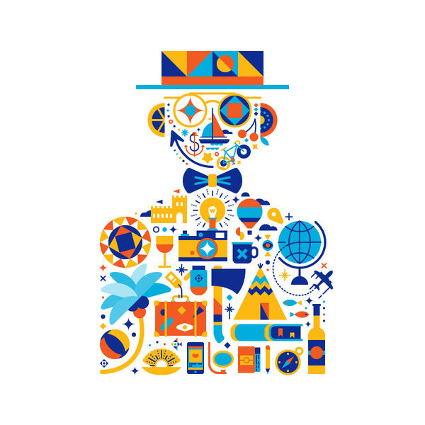 Tamer Koseli - NetWork Luggage Tag #iconic #illustration