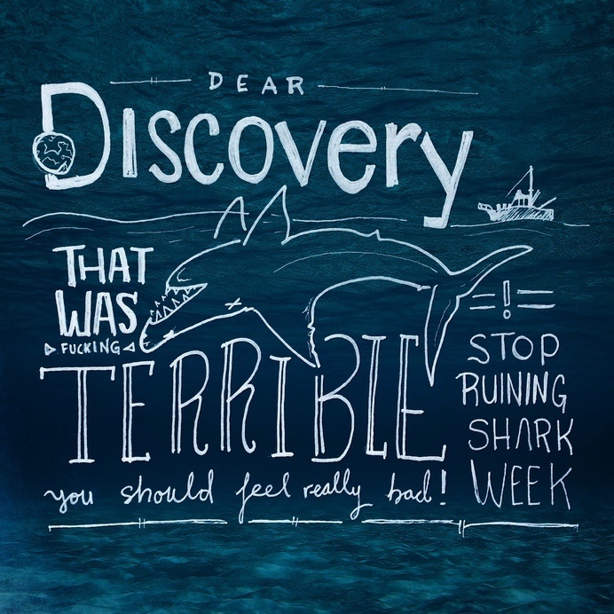 Sad Shark Week Start #teeth #ocean #sharkweekfail #sharkweek2014 #lettering #water #handlettering #goodtype #sharkweek #type #discovery #jaws #handtype #handletter #blue #discoverychannel #sketch