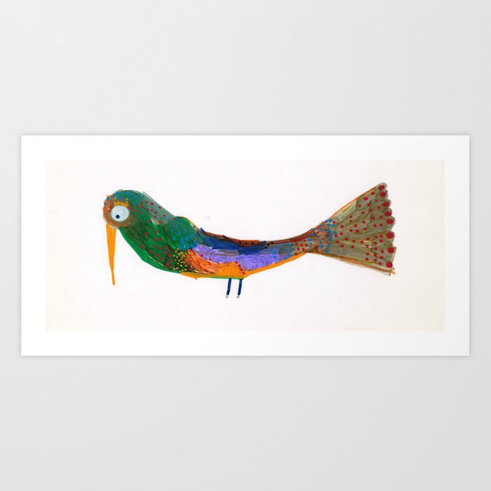 Curvy bird Art Print