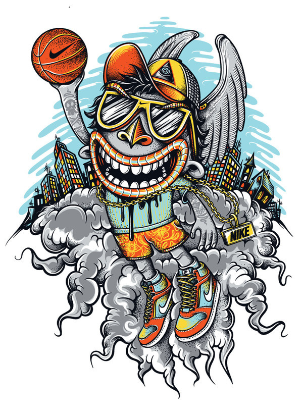 Mnike_mrbadairs_design_72 #character #vector #desi #nike #illustration #drawn #hand