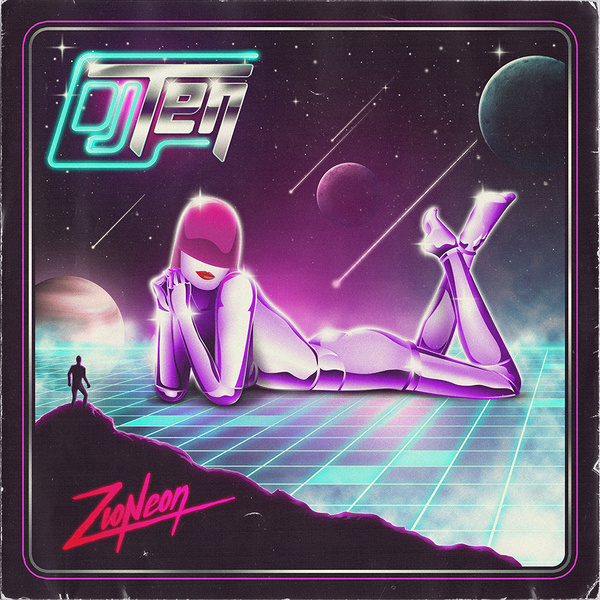 Dj Ten front cover for the album Zioneon #illustration