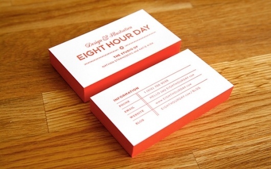 Eight Hour Day » Blog » Our New Look #eighthourday #red #business #print #letterpress #identity #cards