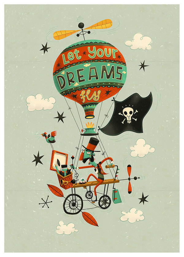Let Your Dreams Fly on the Behance Network #machine #designs #design #conceptual #flying #illustration #steampunkesque #character #characters