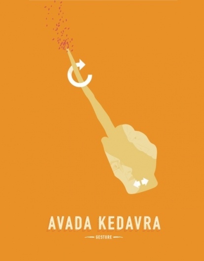 WIZARD GESTURES on the Behance Network #harry #wand #potter #gesture #illustration #magic #hogwarts #wizard #typography