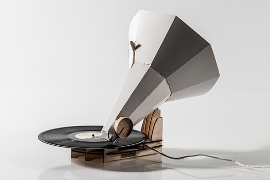 Jónófón on the Behance Network #helgi #design #retro #scandinavia #product #iceland #jn #paper #gramophone