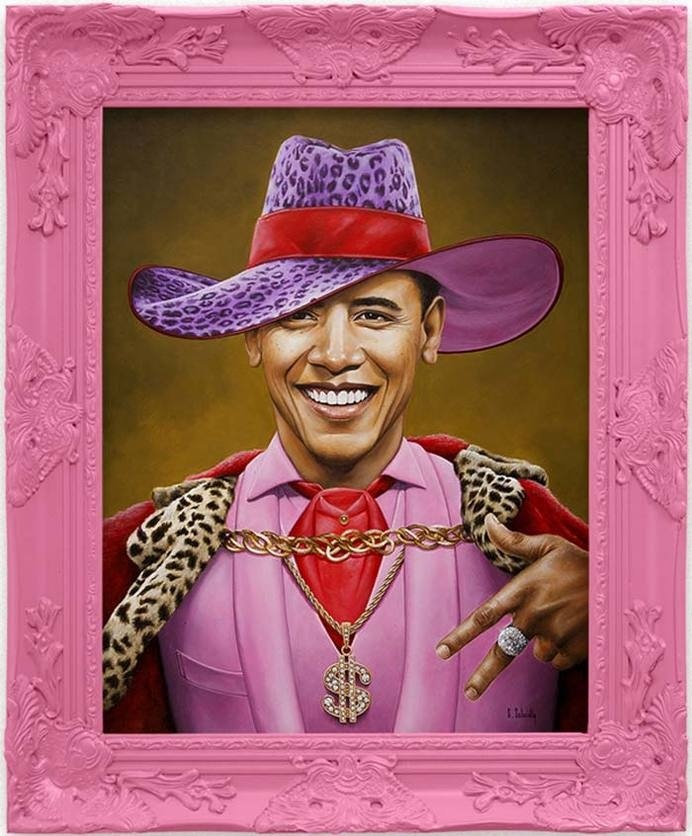 Scott Scheidly Obama #pink #illustration #obama